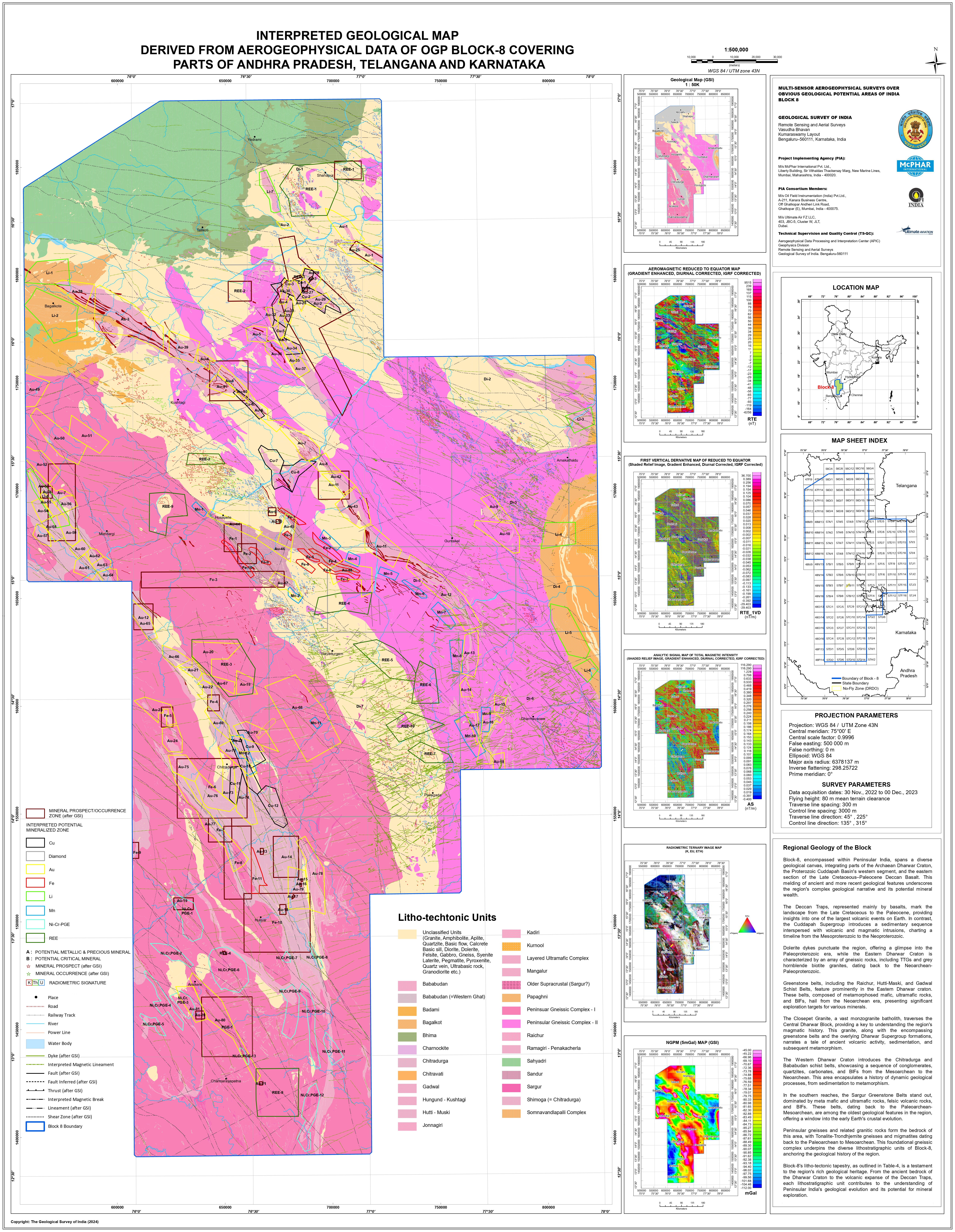 Interpretation of Multi-Sensor Aerogeophysical & baseline data for OGP block 8